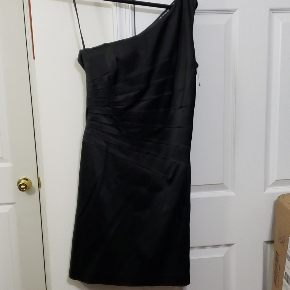 Calvin Klein one shoulder black dress